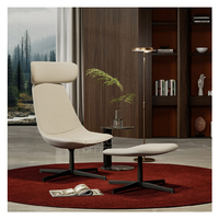 Italie design directeur directeur bureau à domicile hôtel salon loisirs zone de réunion visiteur décontracté chaise d'appoint pivotante avec pouf