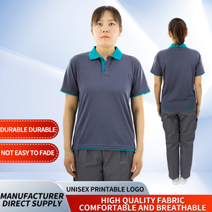 T-Shirt iklan musim panas kustom setelan kerja Polo lengan pendek cepat kering dengan kerah Logo bordir pakaian kerja - Product Image 2