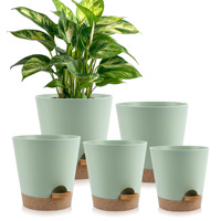 Pots de plantes en plastique à arrosage automatique, jardinières cylindriques droites pour plantes d'intérieur, Pothos, Chlorophytum, succulentes