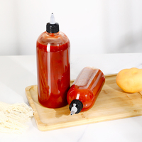 8oz 10oz 300ml 500ml de qualité alimentaire PET HDPE plastique huile d'olive bouteilles à presser distributeur de sauce avec bouchons torsadés