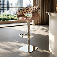 Tabourets de bar italiens de luxe léger, tabourets d'îlot réglables et rotatifs, chaises de bar design pour la maison, la villa et le club
