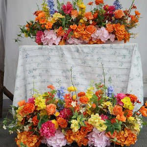 Venta caliente colorido Rosse Floral fila boda telón De Fondo decoraciones De MESA CENTRO De Mesa Mariage boda eventos escenario flor - Product Image 5