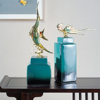 SANLOREN Design de mode pour la décoration de bureau de bureau idéal pour les cadeaux présents Ornement de poisson à base verte