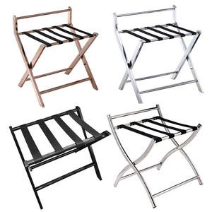 Étagère en acier inoxydable cinq étoiles chambre d'amis <span class=keywords><strong>porte</strong></span>-bagages hôtel Table de produits Portable boîte support pliable sac à vêtements - Product Image 2