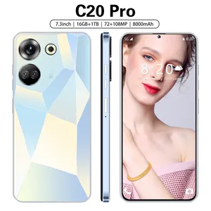 2023 New C20 pro cellphones 6.8 inch c20 pro smartphone Big screenHD dual 2SIM 4G16GB+512GBMobile Phone Android Smartphone