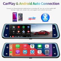 4K 12 pouces Dash Cam Carplay Android Auto Stream Rétroviseur GPS Navi 5G WIFI Voiture DVR Caméra Vidéo Enregistreur FM Transmetteur