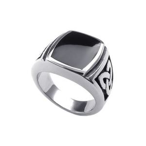 Vente en gros d'anneaux pour homme en pierres précieuses noires, acier inoxydable 316L, anneau de doigt avec nœud celtique irlandais - Product Image 2