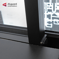Ventanas Corredizas de Cuatro Paneles con Doble Acristalamiento, Ventanas Corredizas de Aluminio con Rotura de Puente Térmico para Patio