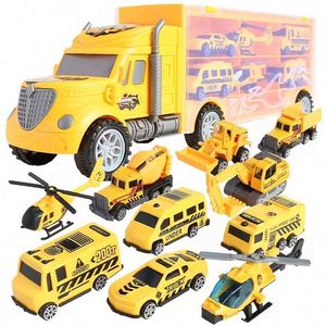 Grand ensemble de transporteurs avec 12 véhicules moulés sous pression, camions et voitures, jouets cadeaux idéaux pour les enfants de 3 à 7 ans - Product Image 1