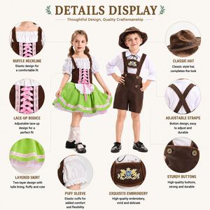 Kids Bavarian Traditional Costume <b>German</b> Munich Oktoberfest Outfit <b>Boys</b> Girls Dirndl & Beer Dress - Product Image 3