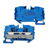 Morsetto a gabbia a innesto blu per guida DIN 16mm², 2 conduttori, nuovo di zecca, originale tedesco, disponibile in magazzino (2016-1204)