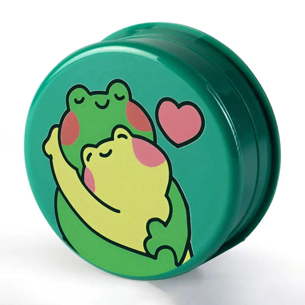 Green Frog 60mm Free Sample Custom Logo Smoking Accessories Tobacco Acrylic Plastic Herb Grinder