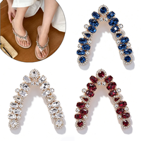 Clips de chaussures en strass ovales en forme de V, accessoires de luxe pour les pieds, pour sandales et tongs d'été