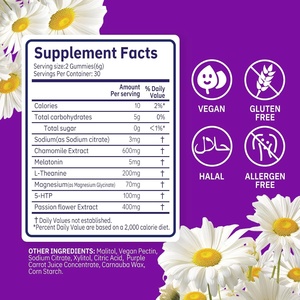 Gomitas de Vitamina Veganas Orgánicas de Marca Privada OEM, Sin Azúcar, para un Sueño Profundo y Reparador, para Niños y Adultos - Product Image 4