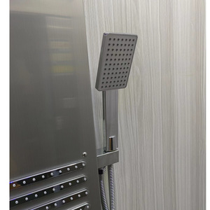 Ensemble de douche à jets d'eau série 6501, pommeau de douche suspendu avec lumières LED, en titane noir brossé, acier inoxydable 304 - Product Image 4