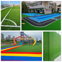 Tapis de gazon artificiel pour terrains de sport, haute densité, 50 mm, avec trous de drainage, imperméable, séchage rapide, respirant, 10 mm, en rouleau, pour le jeu et la détente