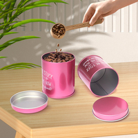 Boîte en métal portable en gros Boîte en fer blanc Cylindre de luxe Mat Café Thé Emballage alimentaire Couvercle scellé Bougie Boîte en fer blanc