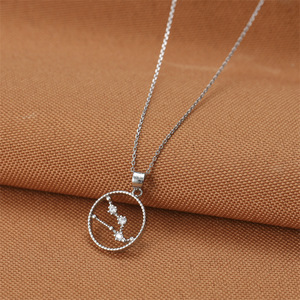 Collar con Colgante del Signo Zodiacal Tauro en Plata de Ley S925 con Circonia, Cadena Redonda para Clavícula, Estilo Coreano, Joyería de Moda, Regalo - Product Image 4
