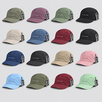 Casquette de baseball légère en nylon Ripstop à 5 panneaux, couleur unie, visière incurvée, logo personnalisé imprimé, unisexe, réglable, pour l'extérieur