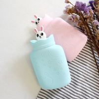Bouillotte chauffante ONEQUAN pour micro-ondes, étanche, avec housse en peluche, motif lapin