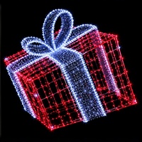 Décorations de Noël 3D pour l'extérieur, boîte-cadeau lumineuse, lumières LED, motif de rue, boîte-cadeau lumineuse de haute qualité, lumières de Noël pour boîte-cadeau