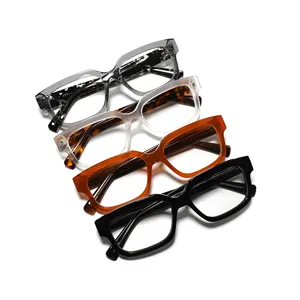 Conchen优质厚醋酸纤维眼镜TR90方形定制男女光学眼镜2024