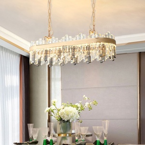 Thiết kế sáng tạo Fancy vàng treo trần 8 đèn phòng khách pha lê mặt dây chuyền đèn - Product Image 2