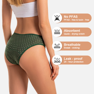 Mutandine Mestruali Personalizzate per Donne, Produttore Cinese, Basso MOQ, OEM, Biancheria Intima Femminile <span class=keywords><strong>Elegante</strong></span>, Mutande in Cotone Anti-Perdita - Product Image 4