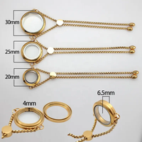 Vente en gros bracelet en acier inoxydable 316L verre flottant médaillon vis torsadée mémoire vivante mettre flottant vivant breloques bijoux