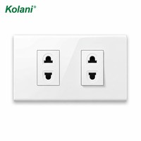 Boîtiers muraux de type 120 pour l'installation mondiale, prise de courant dissimulée double 2 broches standard thaïlandais 16A 250V, logo et couleurs de panneau personnalisables OEM