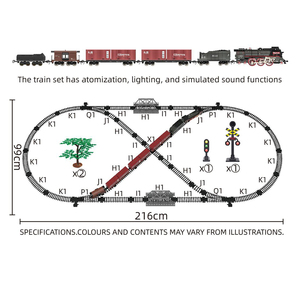 1:68 DIY Gare Ferroviaire Électrique Télécommande Piste <span class=keywords><strong>Train</strong></span> à Vapeur Locomotive Jouets <span class=keywords><strong>avec</strong></span> Vrai Éclairage et Son pour Enfants - Product Image 6