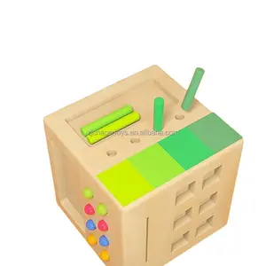 2024 CPC bahan Montessori pendidikan kayu Peg Drop Box dengan angka mainan matematika