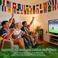 Vente d'usine Guirlande de fanions triangulaires 20*30cm 100% Polyester Imprimé Numérique Personnalisable pour le Football Mondial