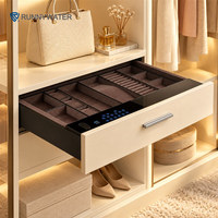 Coffre-fort intelligent en cuir pour bijoux, boîte à bijoux intelligente avec lecteur d'empreintes digitales, tiroir sécurisé biométrique en cuir pour la maison, le bureau et un usage commercial