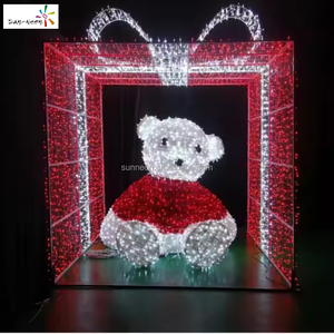 Figuras de luces LED para farolas de Año Nuevo, luces con motivos de caja de regalo para decoraciones navideñas - Product Image 4