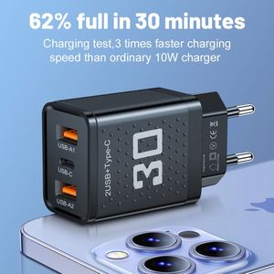New Design High Quality PD 30W Charger 2.4A 2USB+Type <b>C</b> Mobile Phone Charger QC3.0 Charging Head <b>Plug</b> - Product Image 6