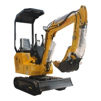 Mini-excavatrices diesel les plus petites de 1 tonne, tractables, avec moteur Yanmar Kubota, grappin de remorquage et rotation à 360°