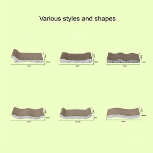 Krabpaal voor binnenkatten, golfkarton, schattig kattenprint, 2-in-1 <span class=keywords><strong>lounge</strong></span> & krabruimte, ruimtebesparend meubel, anti-kras - Product Image 3