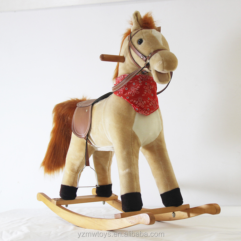 MEIWEN Ride on Plush Rocking Horse