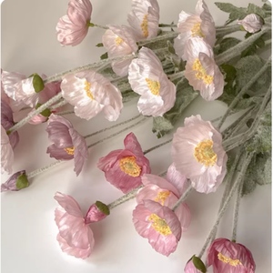 Flor de Amapola Artificial de Alta Calidad, Tacto Real, Plástico, Color Rojo, Naranja, Blanco, Marca Floson, Estilo Moderno, para Decoración de Bodas y Hogar - Product Image 2