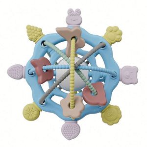 BPA-Free Colorful Silicone Baby Teether Chew Sensory <b>Ring</b> Infant Toddler Pacifiers Special Bag Parts & Accessories for Babies - Product Image 1