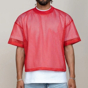 High Quality Vintage Knitted <b>Crop</b> <b>Top</b> Casual Lightweight Fabric Quick Dry Custom Logo Round Collar <b>Men</b> Tshirt - Product Image 1
