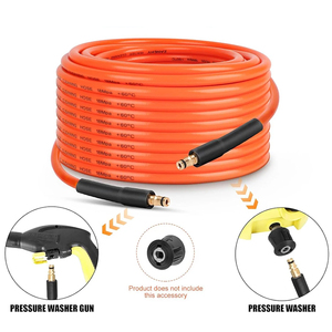 Manguera de Lavado <span class=keywords><strong>a</strong></span> Presión Bear Crystal de 10 m, Serie K, K2-K7, Resistente <span class=keywords><strong>a</strong></span> Explosiones, de PVC con Alambre de Acero, Negra, para Limpieza de Automóviles - Product Image 4