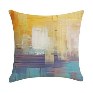 Vendita calda arancione arte astratta fodere cuscino decorativo per la casa di lino divano lombare federa - Product Image 4