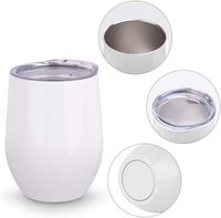 Gobelets en acier inoxydable écologiques 8oz/12oz/16oz Gobelets de sublimation de vin vierges isolés à double paroi avec couvercle