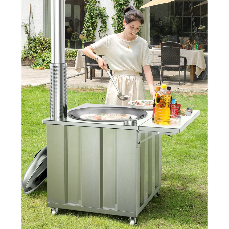 Печи из нержавеющей стали для приготовления пищи на древесном огне