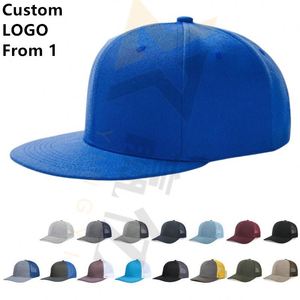 New <b>Flat</b> Brim Gorras Sports Baseball Hats Plain Snapback Fitted <b>Cap</b> <b>Men</b> Custom Embroidery Logo - Product Image 1