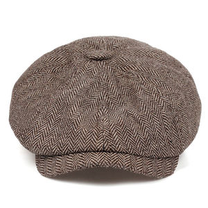 Wholesale Vintage Herribone Tweed <strong>Peaky</strong> <strong>Blinders</strong> Flat Cap <strong>Hat</strong> 8 Panel Newsboy Beret Ivy <strong>Hats</strong> for Men - Product Image 6