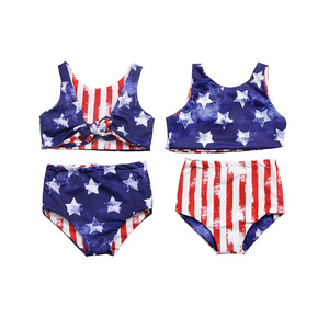 2023サマーガールズブティックビーチ水着ベビーガールセット子供リバーシブルビキニサマー2ピースビーチウェア - Product Image 6