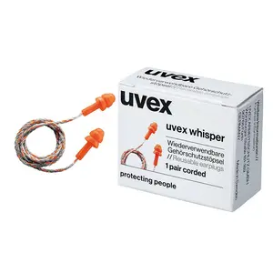 Uvex Whisper 2111201 Reusable Ear Hearing Protection Airplane Quiet Noise Cancelling Reduction Earplugs